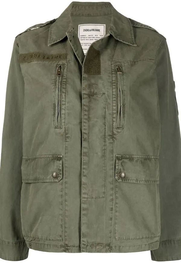 Zadig&Voltaire militärjacka med slogan - Grön