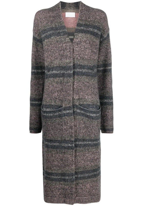 Zadig&Voltaire randig lång kofta - Rosa