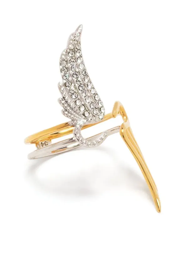 Zadig&Voltaire Rock Wing ring med strass - Silverfärgad