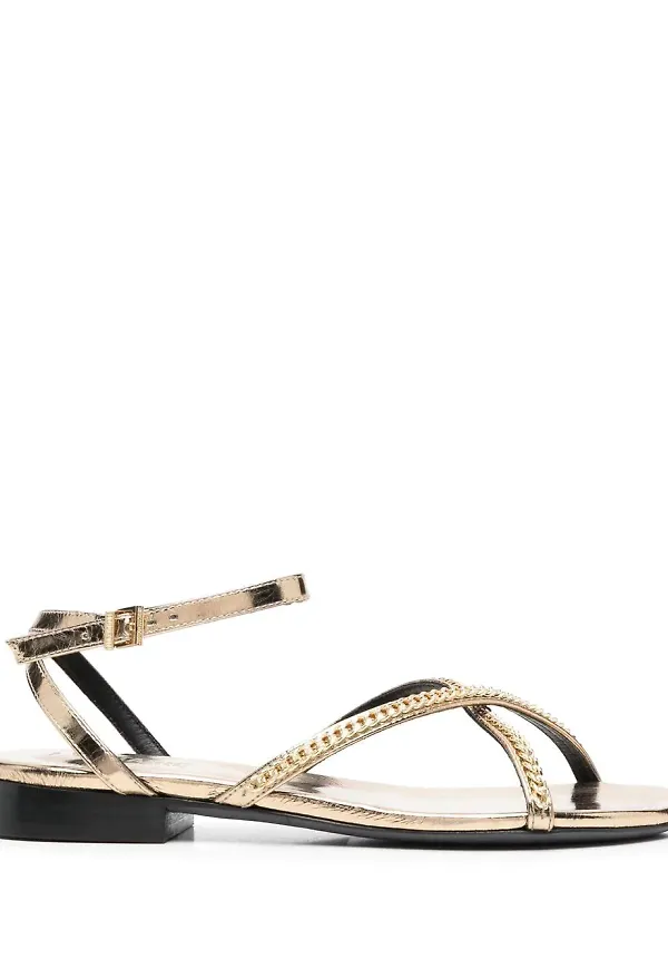Zadig&Voltaire sandaler med länkdetalj - Guldfärgad
