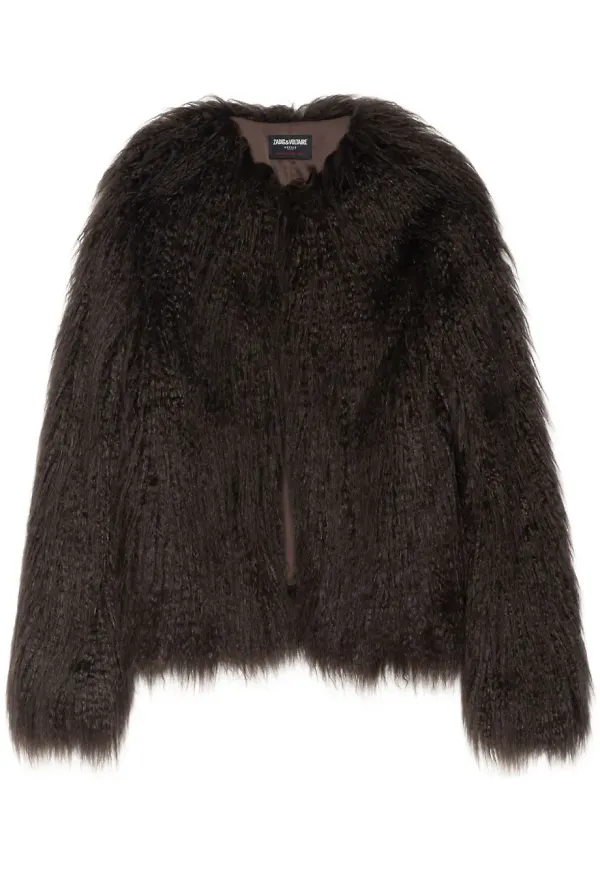 Zadig&Voltaire Shaggy kappa i konstpäls - Brun