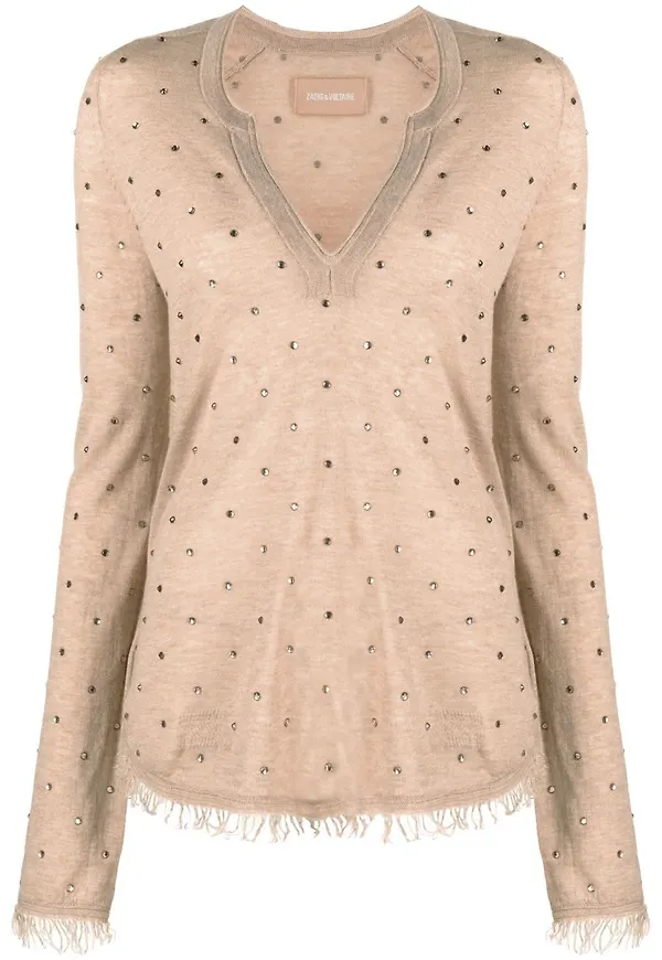 Zadig&Voltaire strassprydd kashmirtopp - Neutral