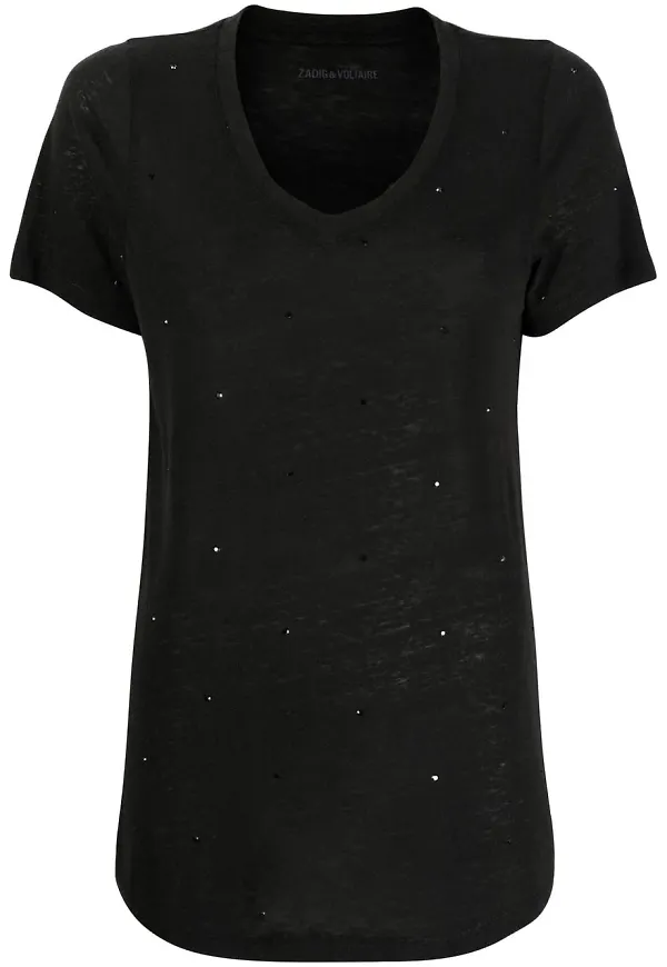 Zadig&Voltaire strassprydd t-shirt - Grå