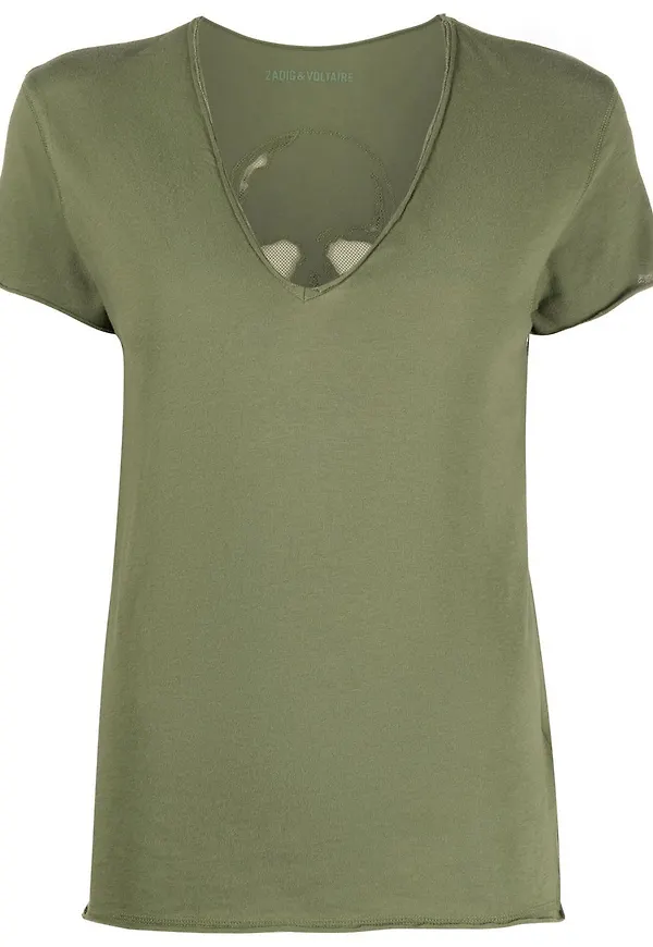 Zadig&Voltaire t-shirt med dödskalle - Grön