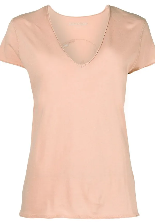 Zadig&Voltaire t-shirt med dödskalletryck - Rosa