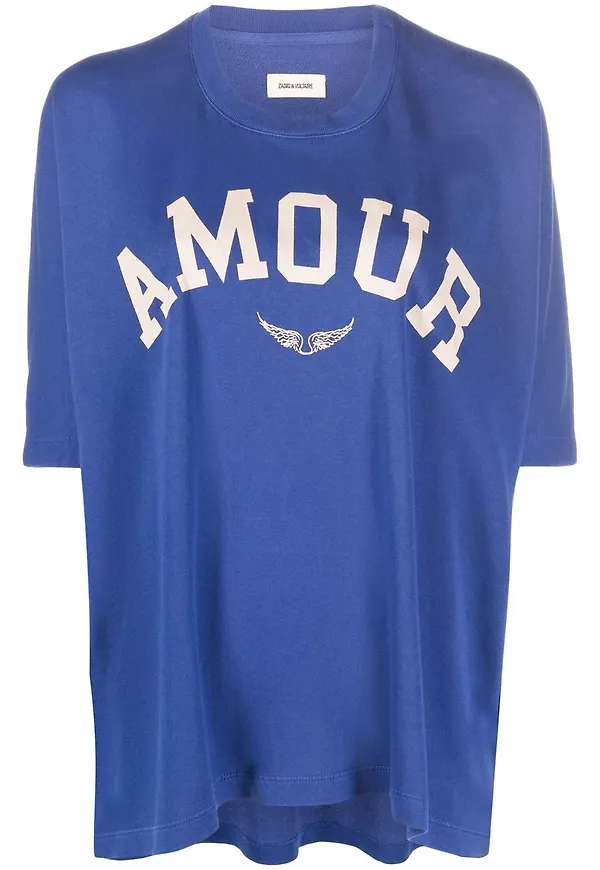 Zadig&Voltaire t-shirt med slogan - Blå
