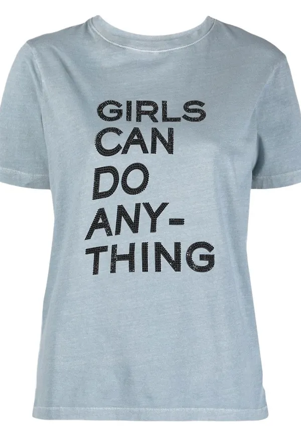 Zadig&Voltaire t-shirt med slogan - Blå