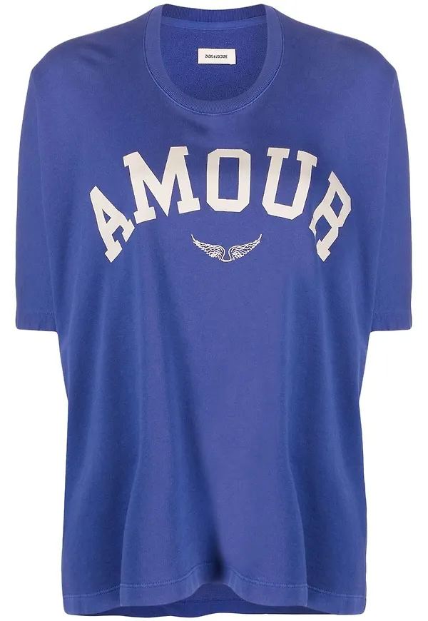 Zadig&Voltaire t-shirt med slogan - Blå