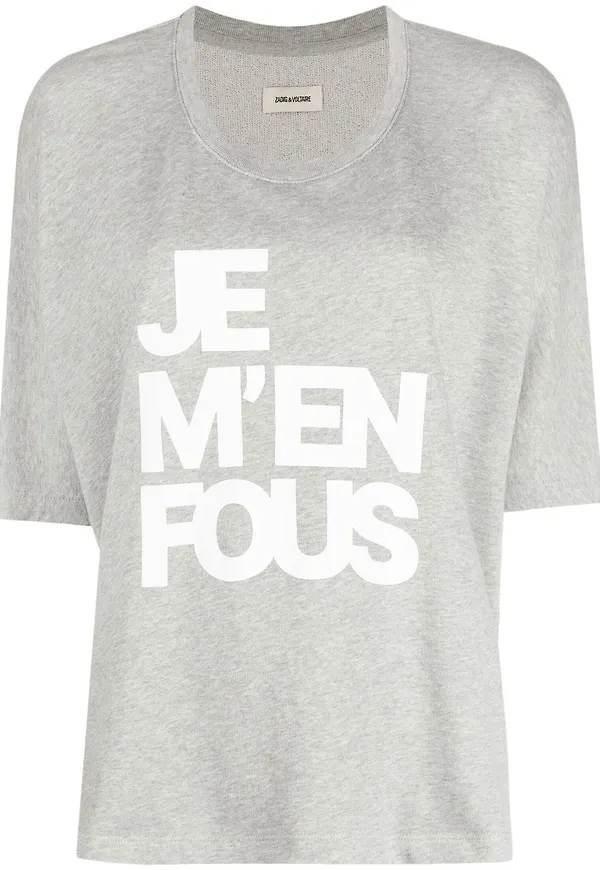 Zadig&Voltaire t-shirt med slogan - Grå