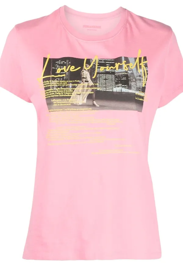 Zadig&Voltaire t-shirt med slogan - Rosa