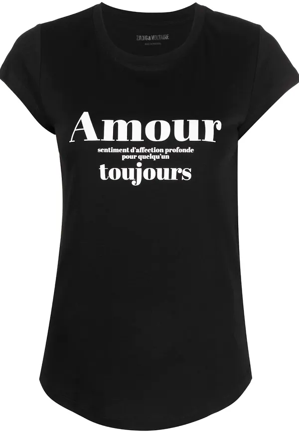 Zadig&Voltaire t-shirt med slogan - Svart