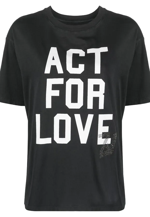 Zadig&Voltaire t-shirt med slogan - Svart