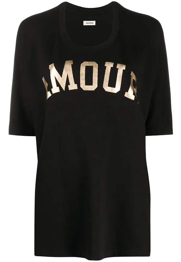Zadig&Voltaire t-shirt med slogan - Svart