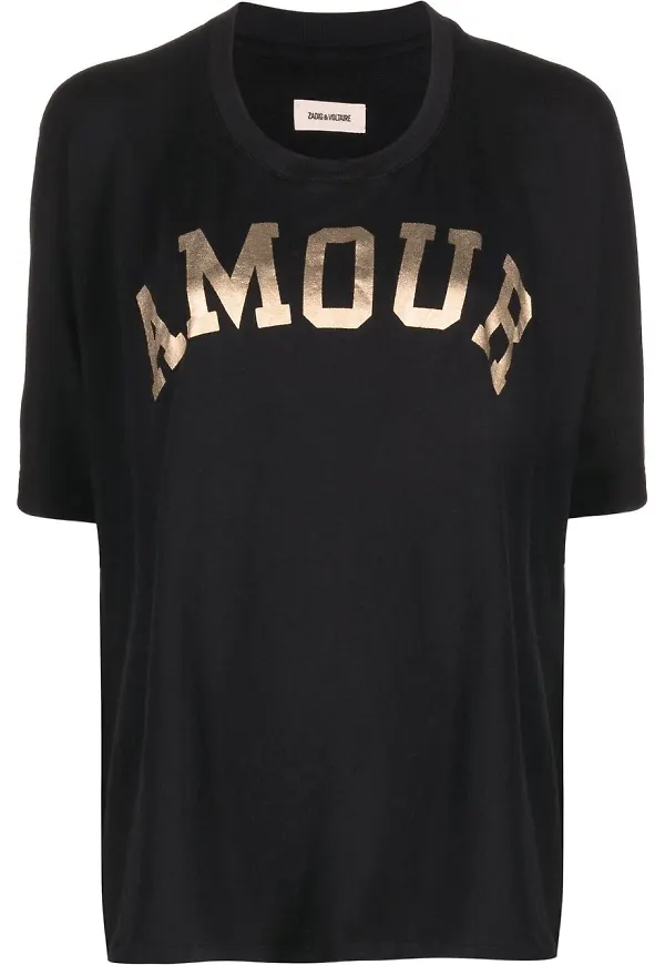 Zadig&Voltaire t-shirt med slogan - Svart