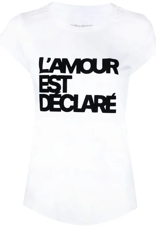 Zadig&Voltaire t-shirt med slogan - Vit