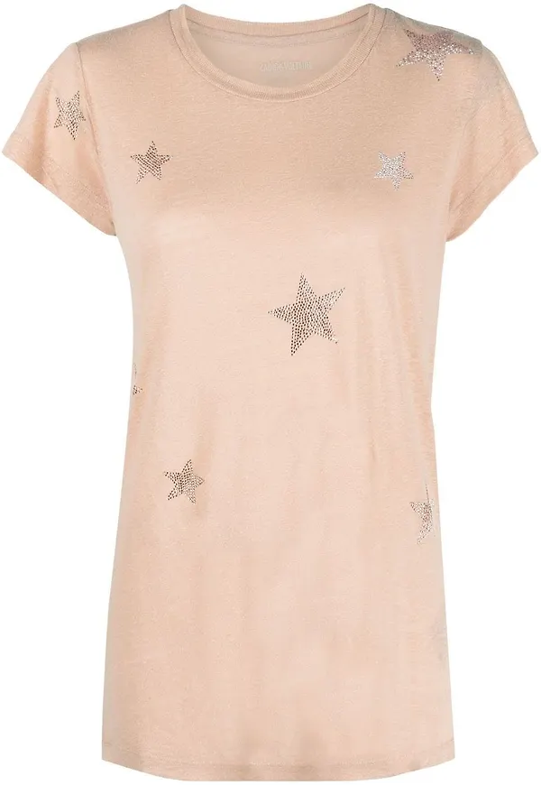 Zadig&Voltaire t-shirt med stjärntryck - Rosa