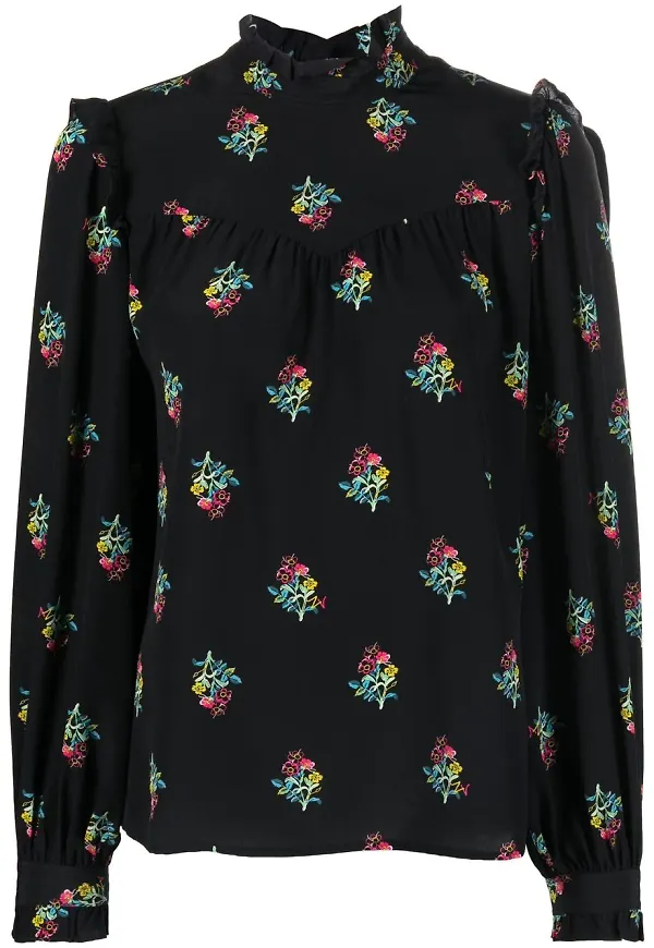 Zadig&Voltaire Tia Polka blommig blus - Svart