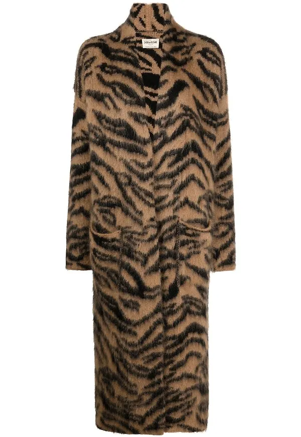 Zadig&Voltaire tigermönstrad kofta - Brun