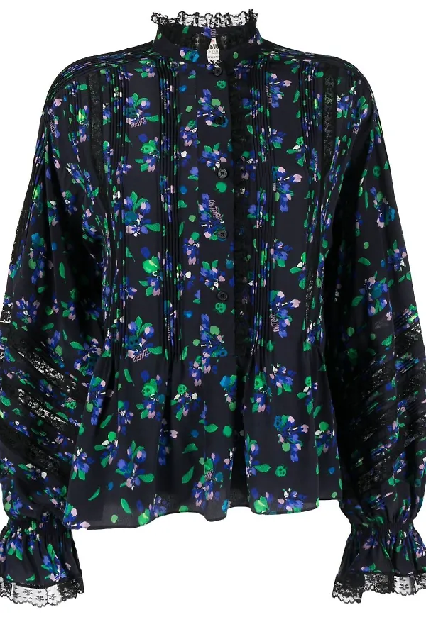 Zadig&Voltaire Tritelia blommig blus - Blå