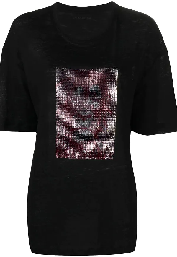 Zadig&Voltaire utsmyckad t-shirt - Svart