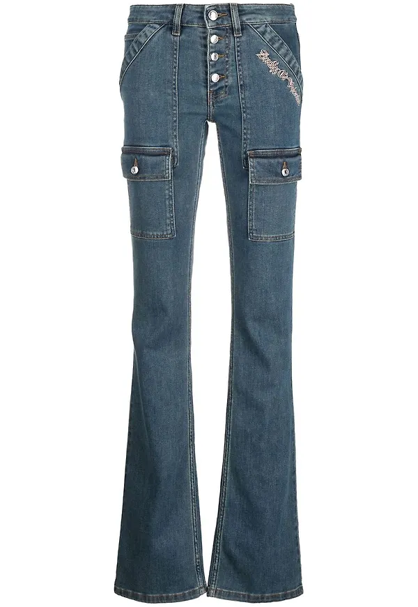 Zadig&Voltaire utsvängda cargojeans - Blå