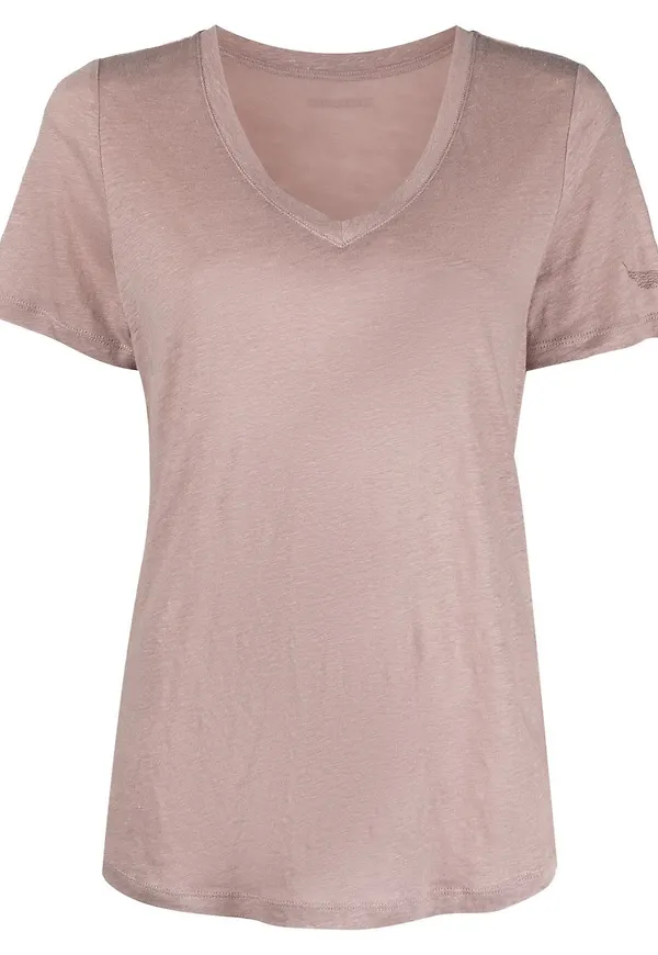 Zadig&Voltaire v-ringad t-shirt - Rosa