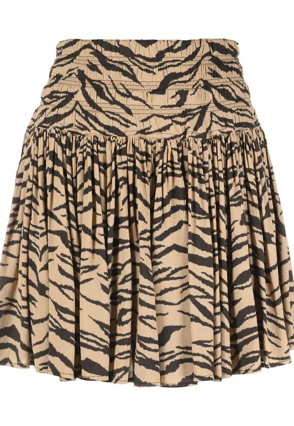 Zadig&Voltaire zebramönstrad plisserad minikjol - Neutral
