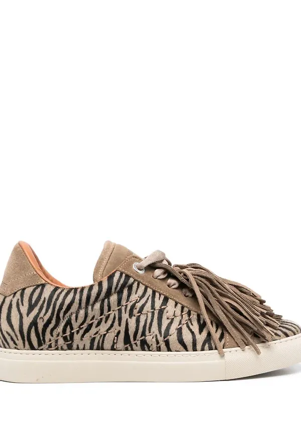 Zadig&Voltaire zebramönstrade låga sneakers - Grå