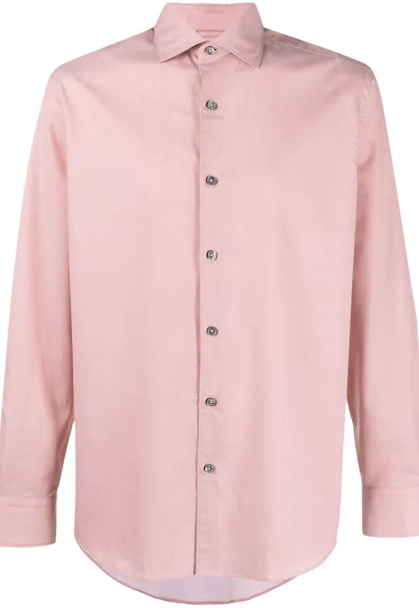 Zegna skjorta med knäppning - Rosa