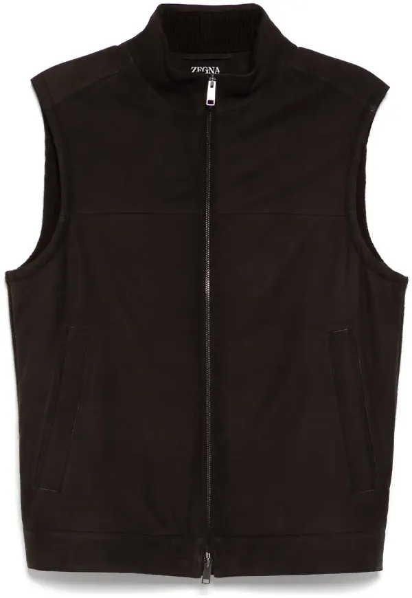 Zegna väst i mocka - Brun