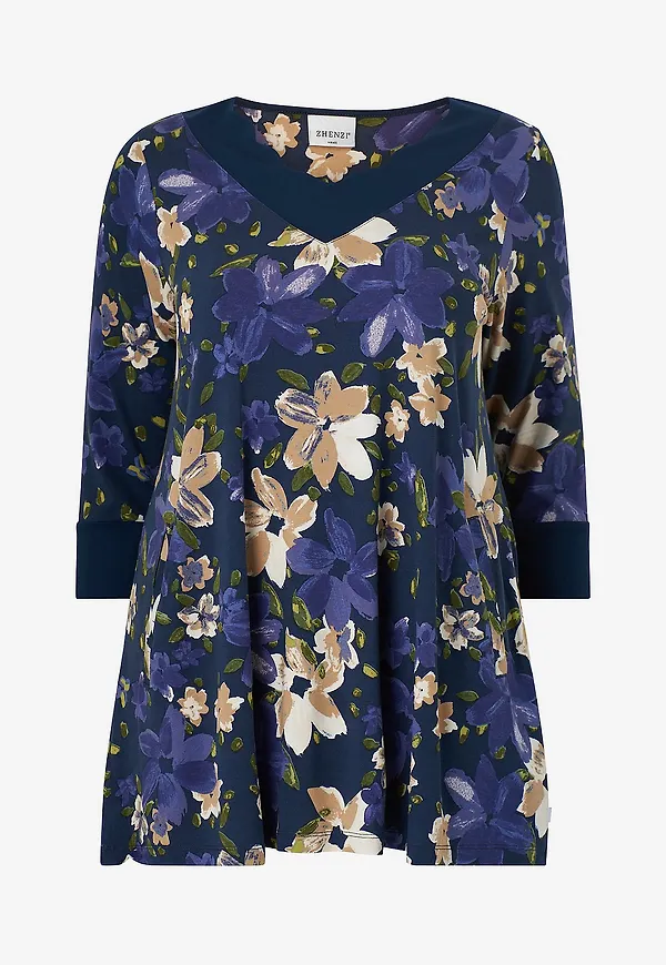 Zhenzi - Tunika Esly 634-Tunic 3/4 - Blå