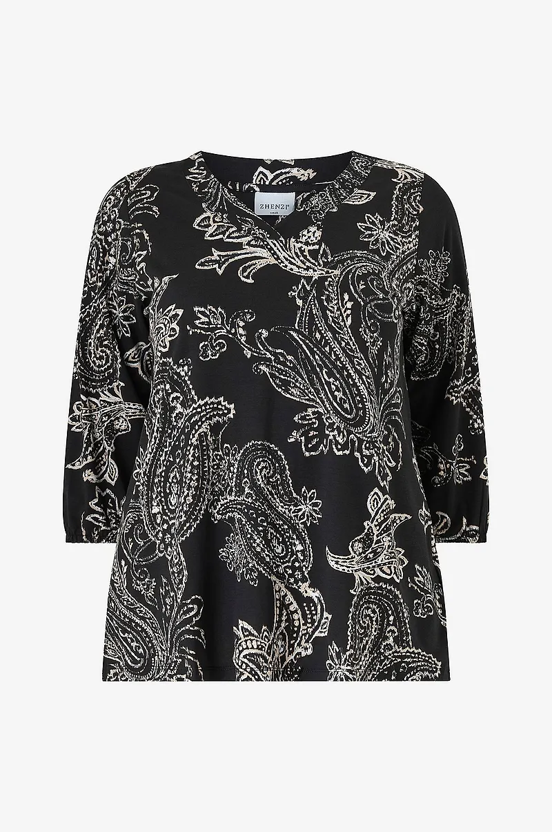 Zhenzi - Topp Sylva 629-T-shirt 3/4 - Svart
