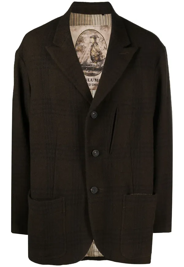 Ziggy Chen rutig blazer - Grön