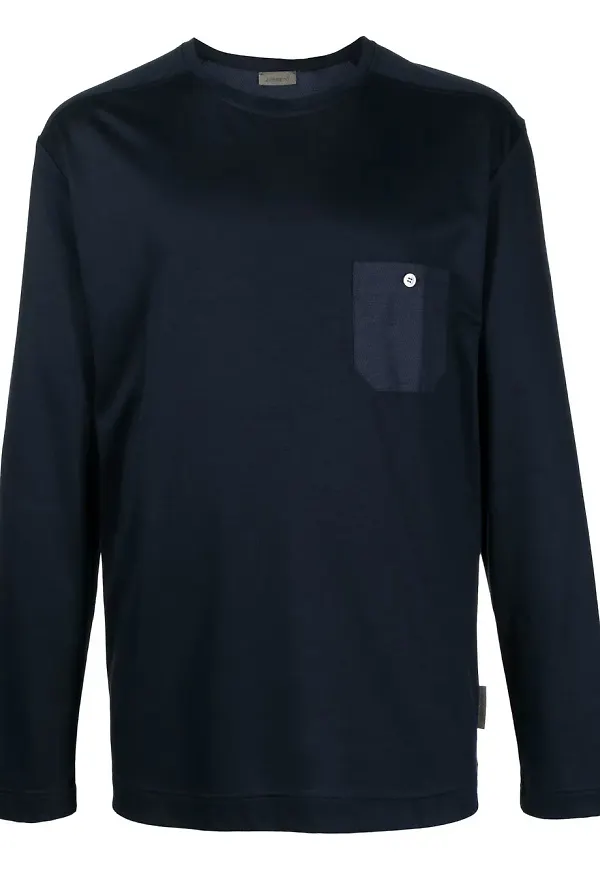 Zimmerli Modern Lounge långärmad t-shirt - Blå