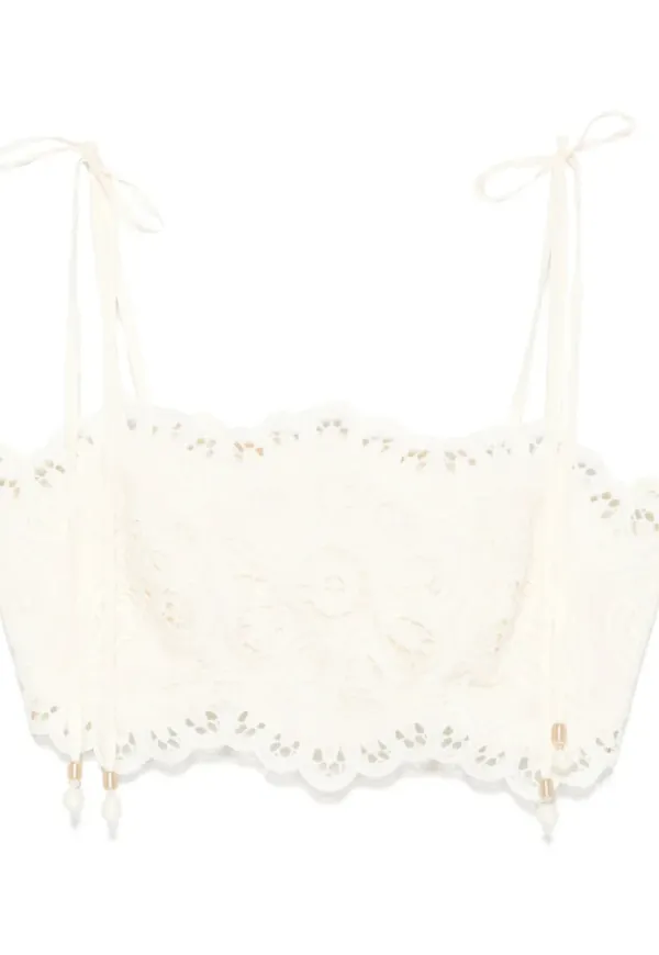 Zimmermann, Topp, Dam, XS, Blommig Crop Top
