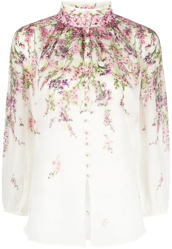ZIMMERMANN Billow blommig blus - Vit