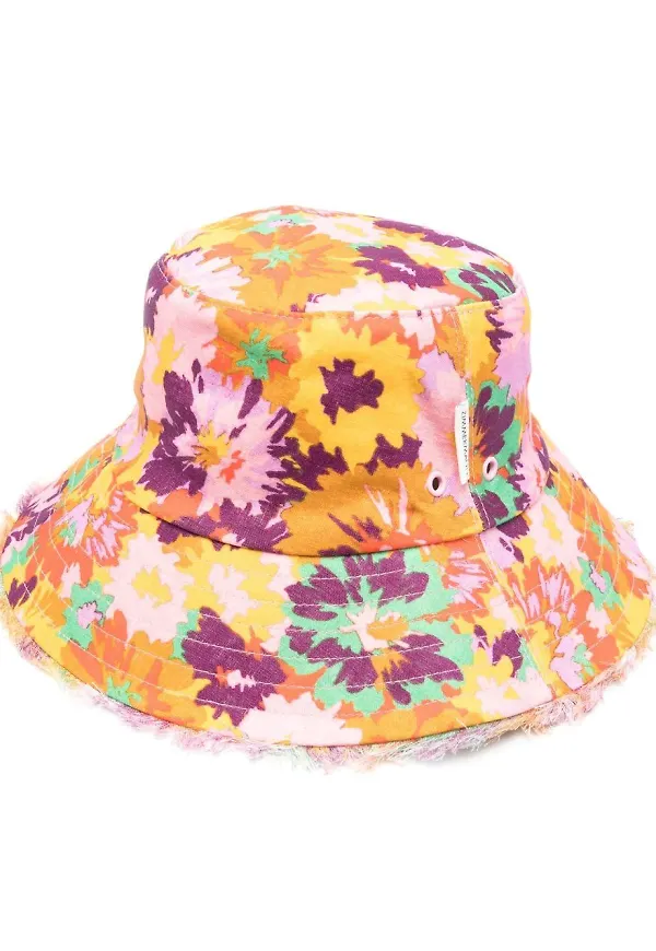 ZIMMERMANN blommig fiskehatt - Gul