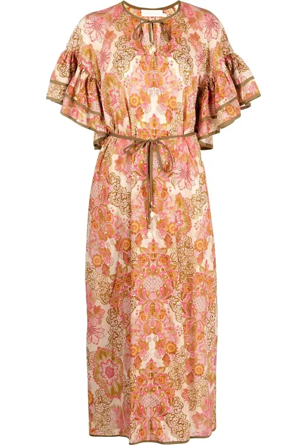 ZIMMERMANN blommig midiklänning - Rosa
