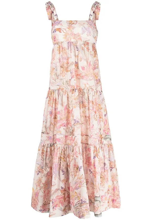 ZIMMERMANN blommig midiklänning - Rosa