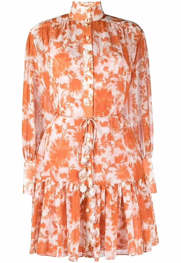 ZIMMERMANN blommig skjortklänning - Orange