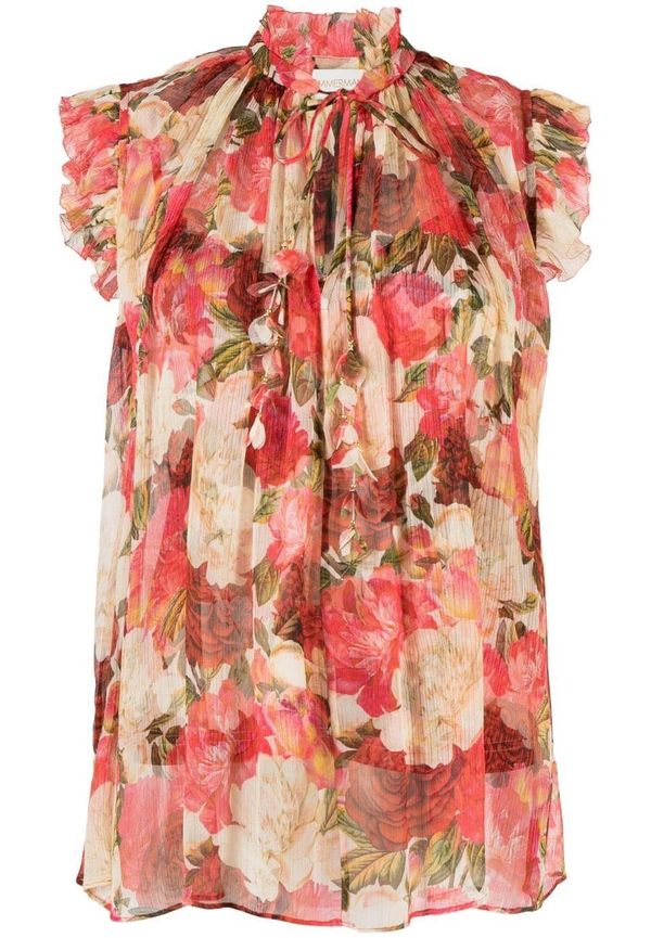 ZIMMERMANN blommig ärmlös blus - Rosa