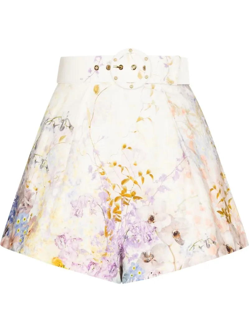 ZIMMERMANN blommiga shorts - Vit