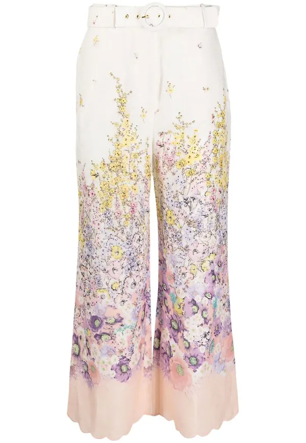 ZIMMERMANN blommiga trekvartsbyxor - Neutral