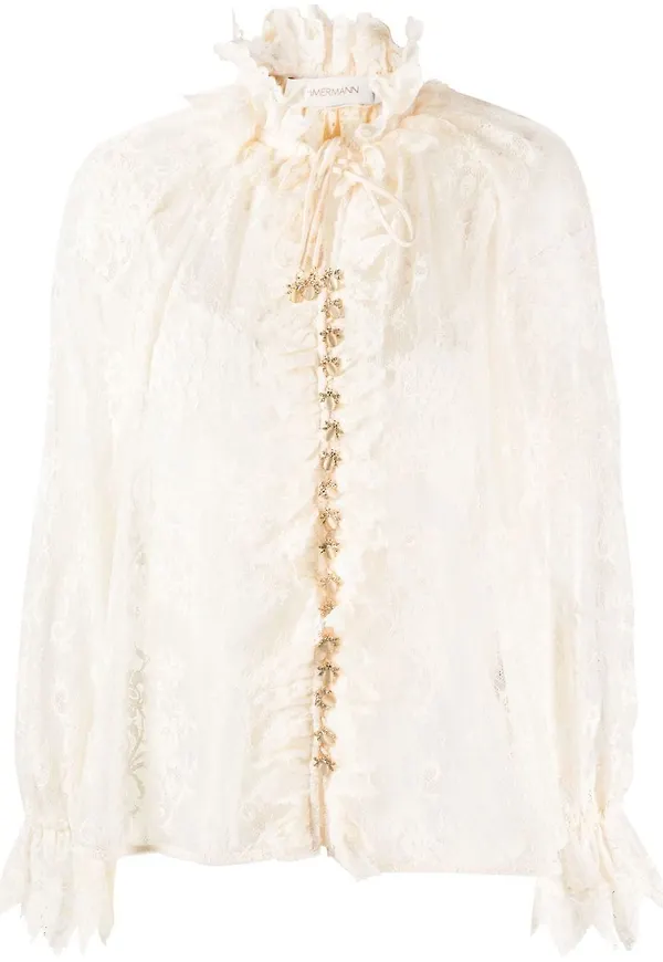 ZIMMERMANN blus i spets - Neutral