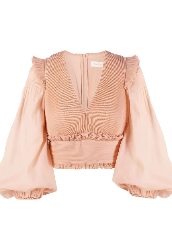 ZIMMERMANN blus med puffärm - Neutral