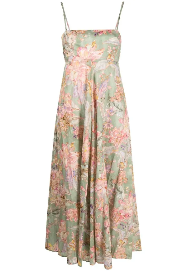 ZIMMERMANN Cira midiklänning i bandeau-modell - Grön