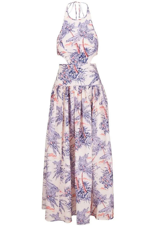 ZIMMERMANN Cira Palm halterneck dress - Neutral