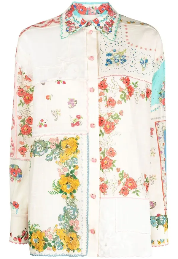 ZIMMERMANN Clover blommig skjorta - Neutral