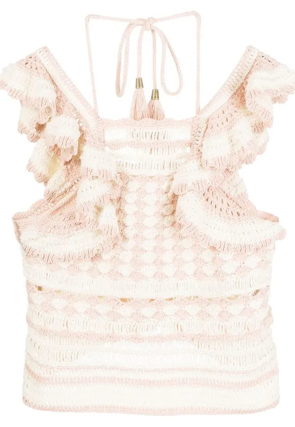 ZIMMERMANN Clover virkad topp - Rosa