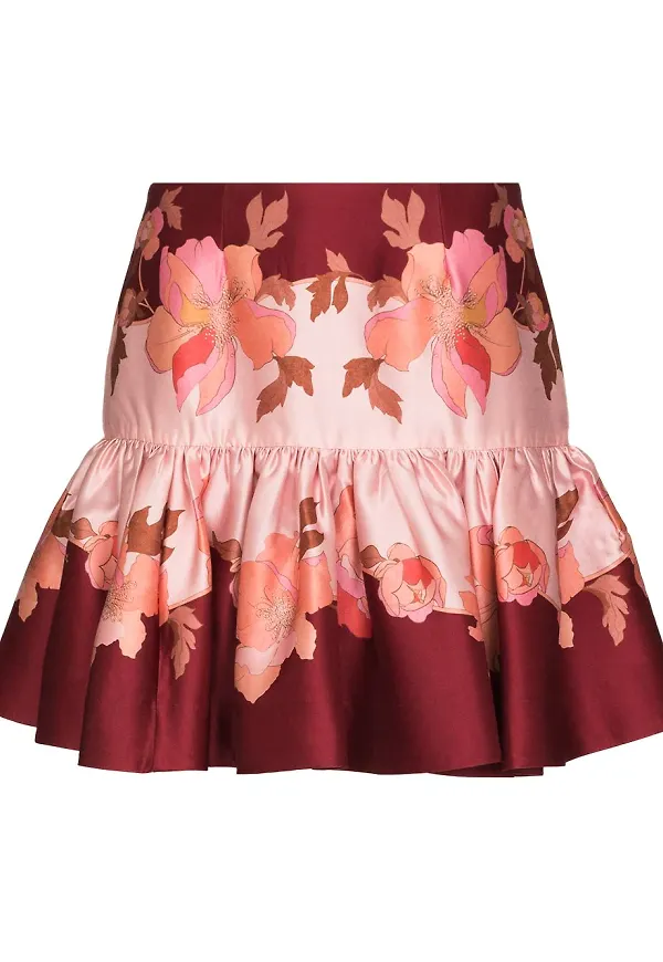ZIMMERMANN Concert Bubble blommig kjol - Rosa